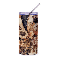 Floral Tumbler, Vintage Floral Design, Elegant Tumbler, Flower Power, Botanical Tumbler, Elegant Drinkware, Trendy Tumbler - Tawshia