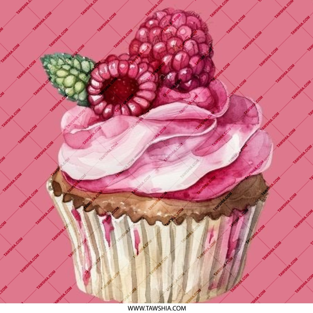 Raspberry Cupcake Pinback Button, Pink Sweet Treat Badge, Cute Food Accessory, Baker Gift, Dessert Lover Button, Party Favor Button - Tawshia