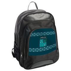 Spacious Stylish Black and Teal Patterned Backpack product