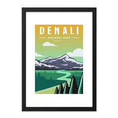 Denali National Park Wall Art, Alaska Print, Minimalist Landscape Poster, Travel Decor, Mountains Art Print, Nature Illustration, Home Decor - Tawshia