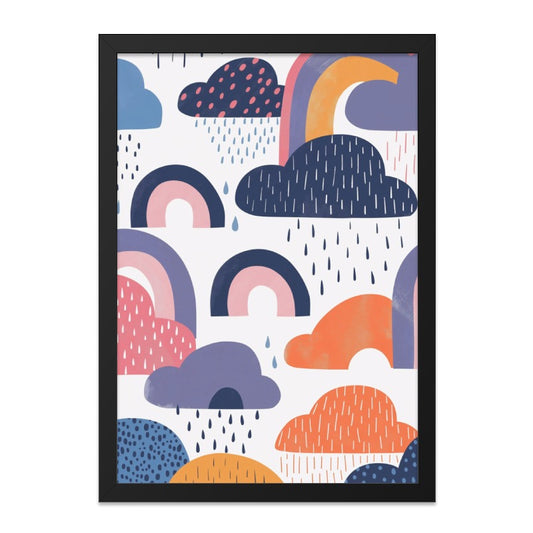 Colorful Rainbow Clouds Wall Art, Abstract Kids Room Decor, Nursery Art Print, Playroom Wall Decor, Whimsical Wall Art, Modern Art Print - Tawshia