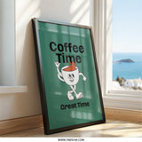 Coffee Time Wall Art, Coffee Lover Gift, Funny Kitchen Decor, Retro Coffee Print, Coffee Shop Art, Cute Coffee Cup Art, Home Decor - Tawshia