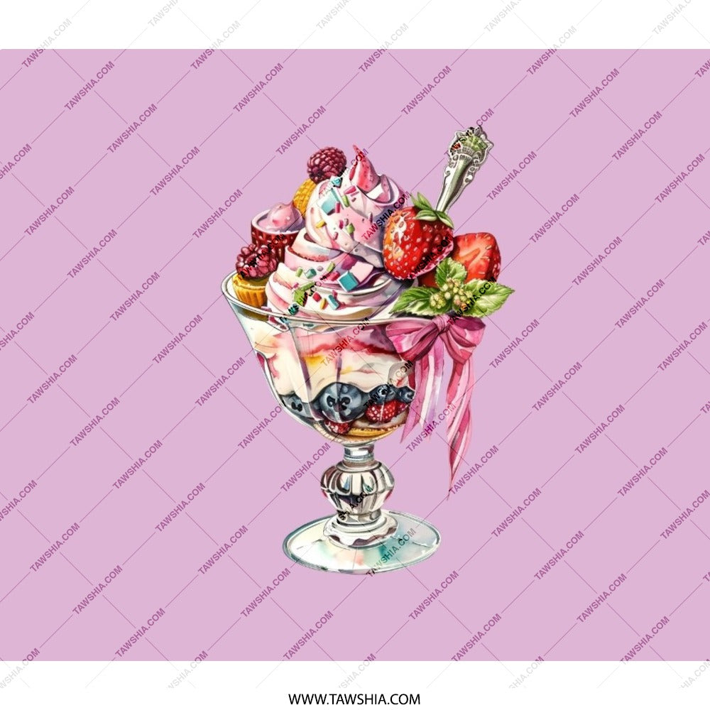 Dessert Backpack, Watercolor Sundae Backpack, Berry Treat Bag, Trendy Backpack, Foodie Gift Backpack, Sweet Tooth Backpack, Fun Everyday - Tawshia
