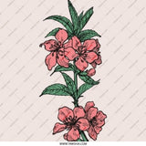 Peach Blossom Pinback Button, Floral Illustration Button, Botanical Badge, Pink Flower Button, Unique Gift Idea - Tawshia