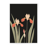 Iris Flower Photographic Print, Botanical Wall Art, Minimalist Floral Art, Modern Home Decor, Dark Floral Print, Iris Art Print - Tawshia