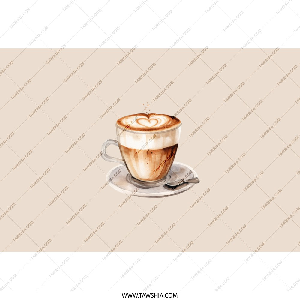 Latte Art Tumbler, Coffee Lover Gift, Watercolor Tumbler, Heart Design Tumbler, Beverage Container, Drinkware, Coffee Tumbler - Tawshia