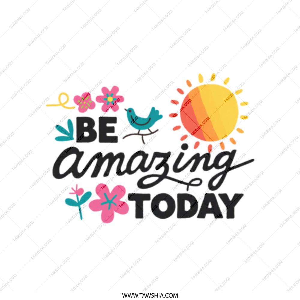 Be Amazing Today Tote Bag, Positive Quote Tote, Cute Bird Design Bag, Inspirational Tote Bag, Motivational Bag, Gift for Her, Everyday Bag - Tawshia