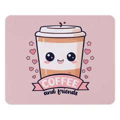 Kawaii Coffee Mouse Pad, Cute Coffee Cup, Coffee and Friends, Pink Mousepad, Desk Decor, Office Gift, Gamer Mouse Pad - Tawshia