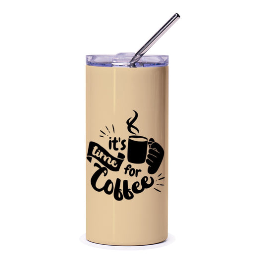 Coffee Time Tumbler, Coffee Lover Gift, Gift for Her, Gift for Him, Coffee Tumbler, Coffee Addict, Beverage Tumbler, Coffee Time Design - Tawshia