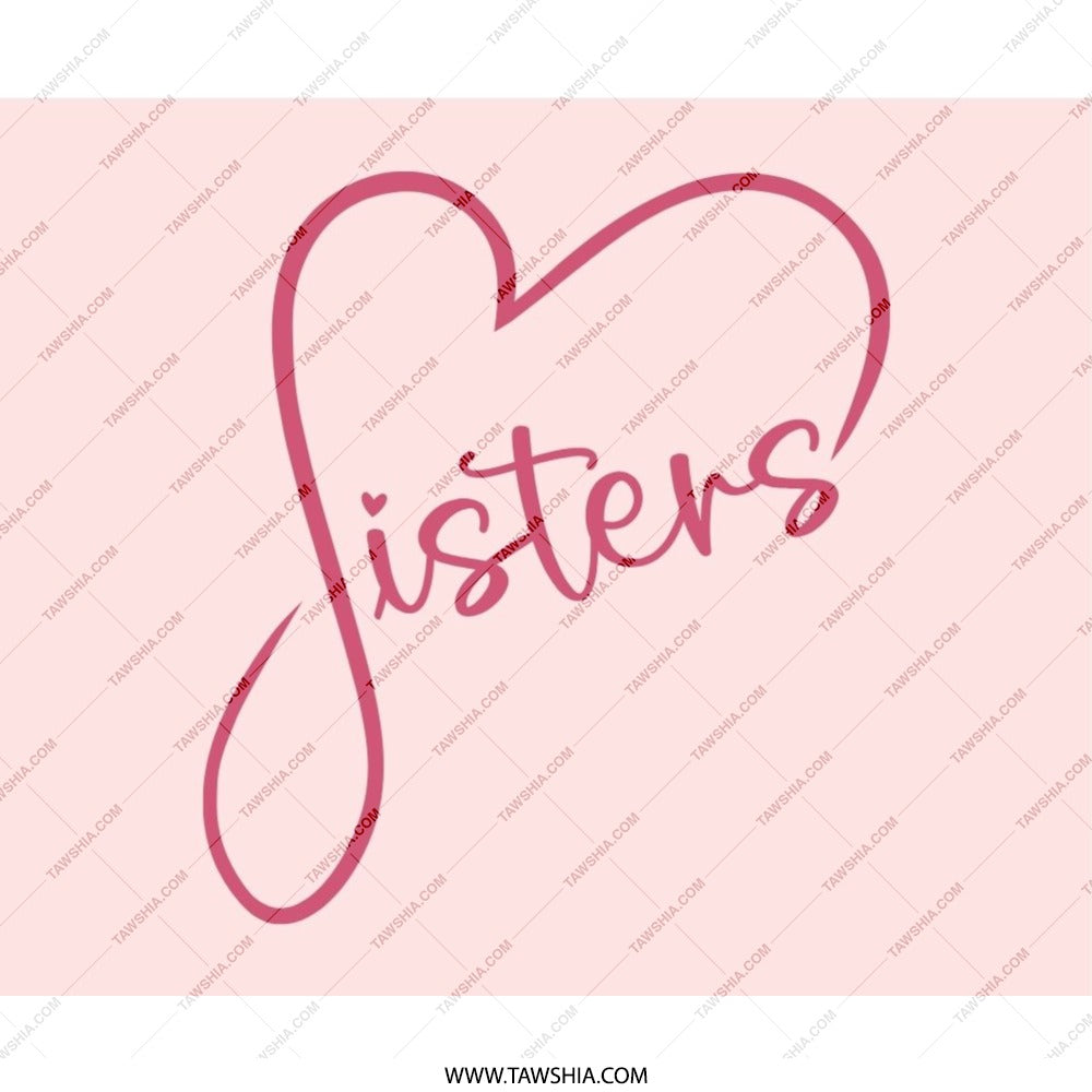 Sister Heart Mouse Pad, Cute Sisters Gift, Pink Computer Accessory, Sister Love, Family Decor, Work From Home Mousepad - Tawshia