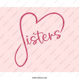 Sister Heart Mouse Pad, Cute Sisters Gift, Pink Computer Accessory, Sister Love, Family Decor, Work From Home Mousepad - Tawshia