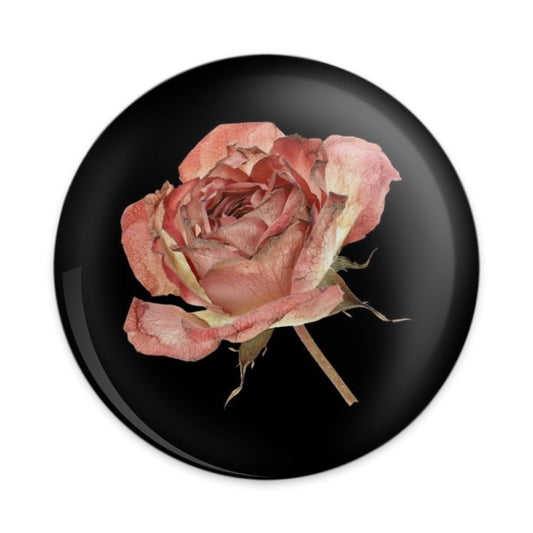 Withered Rose Pinback Button, Floral Button, Dark Aesthetic, Elegant Badge, Unique Gift, Botanical Accessories, Rose Lover Gift - Tawshia