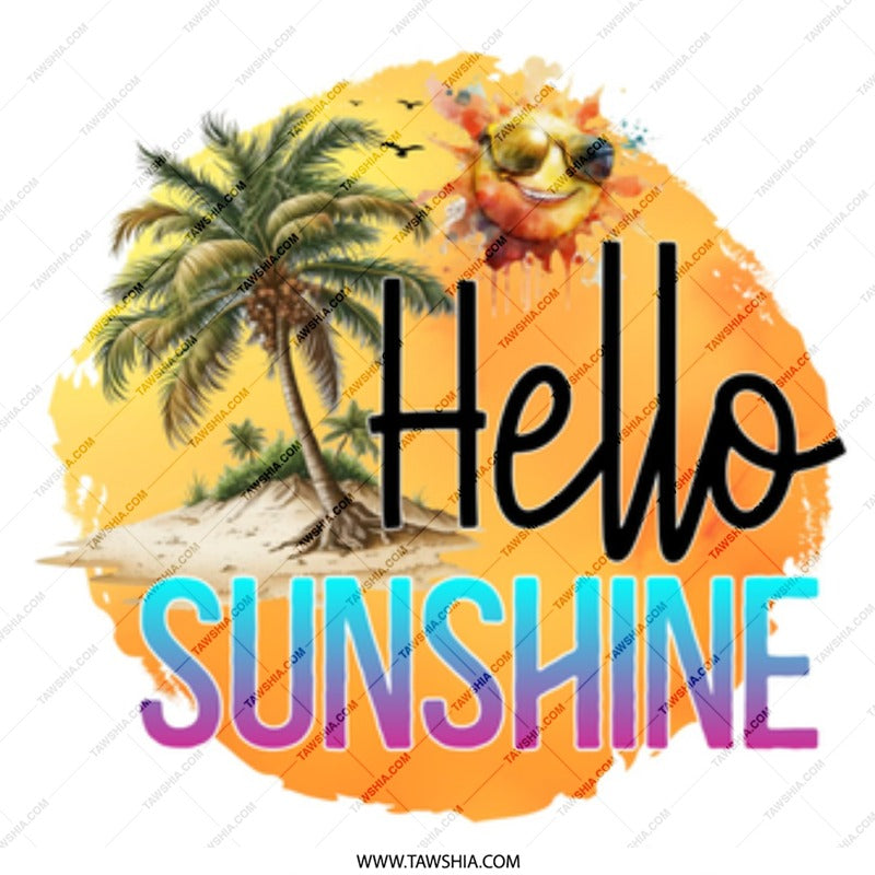 Hello Sunshine Mug, Beach Mug, Summer Mug, Palm Tree Mug, Tropical Mug, Vacation Gift Idea, Coffee Mug, Tea Mug, Motivational Mug - Tawshia
