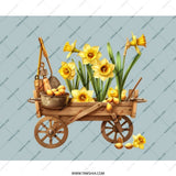 Daffodil Mouse Pad, Floral Cart, Garden Tools, Spring Flowers, Botanical Art, Unique Desk Decor, Home Office Accessories - Tawshia