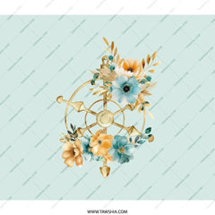 Floral Ship Wheel BackPack, Nautical Flower Art Backpack, Unique Flower Backpack, Trendy Backpack Gift, Travel BackPack, Cute BackPack - Tawshia