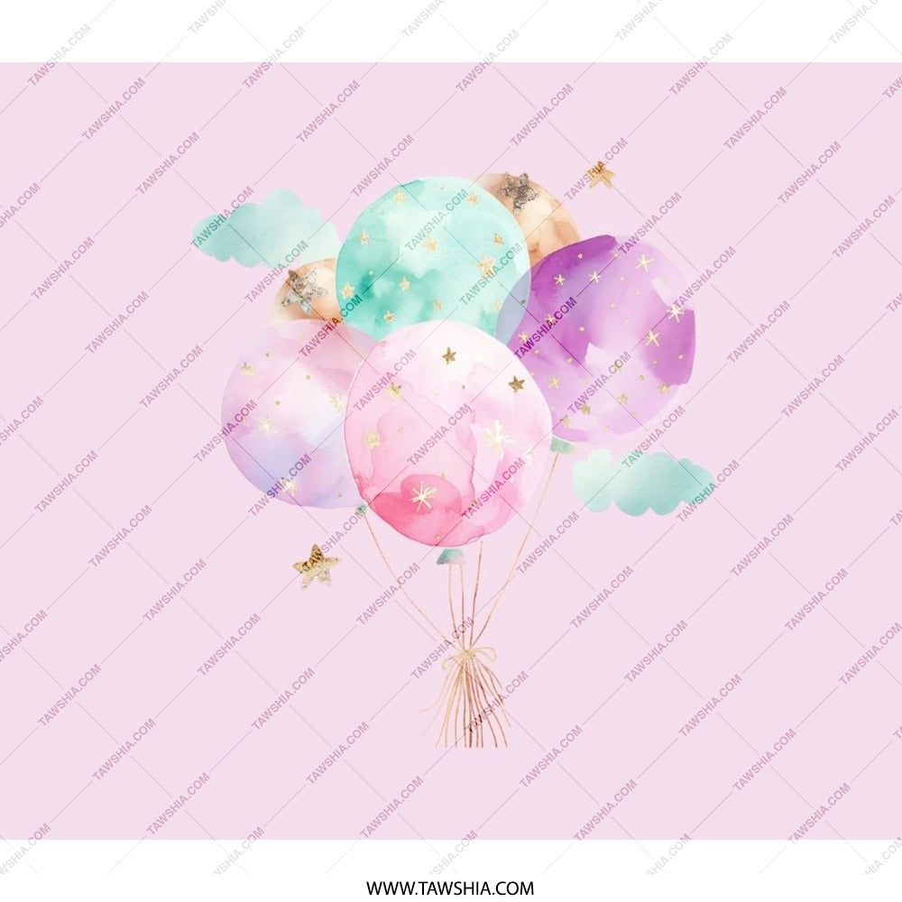 Balloons Backpack, Watercolor Design, Pastel Colors, Starry Backpack, Cute Clouds, Colorful Backpack, Party Backpack - Tawshia