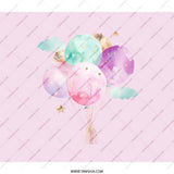 Balloons Backpack, Watercolor Design, Pastel Colors, Starry Backpack, Cute Clouds, Colorful Backpack, Party Backpack - Tawshia