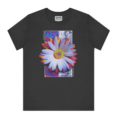 Vibrant Floral Design on Black T-Shirt product type
