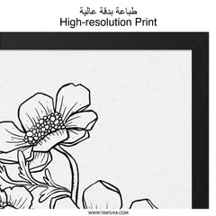 Anemone Wall Art, Floral Line Art, Minimalist Flower Drawing, Botanical Print, Black and White Wall Decor, Modern Home Decor - Tawshia