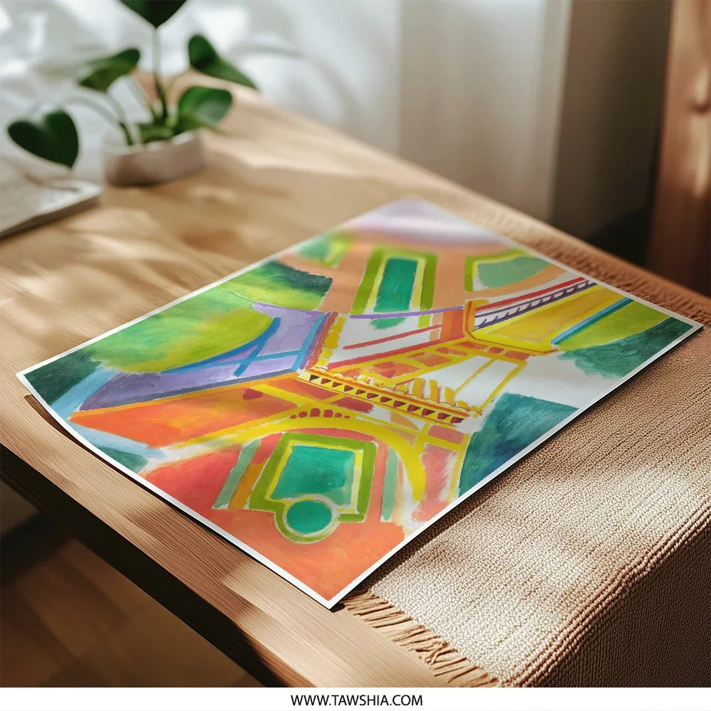 Eiffel Tower Art Photographic Print, Paris Landmark Painting, Colorful France Decor, Modern Home Art, Wall Art Photo, Travel Photography - Tawshia