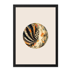 Abstract Floral Orb Wall Art, Modern Geometric Print, Unique Circle Art, Contemporary Home Decor, Patterned Sphere Artwork - Tawshia