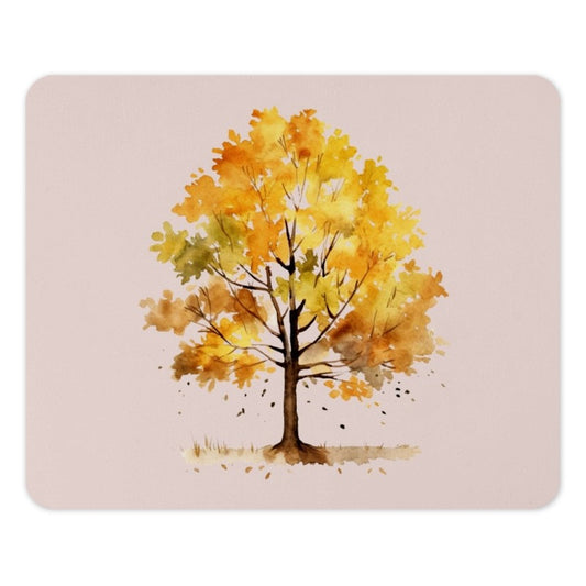 Autumn Tree Watercolor Mouse Pad, Fall Colors Computer Accessory, Aesthetic Desk Decor, Seasonal Art, Cozy Workspace Gift - Tawshia
