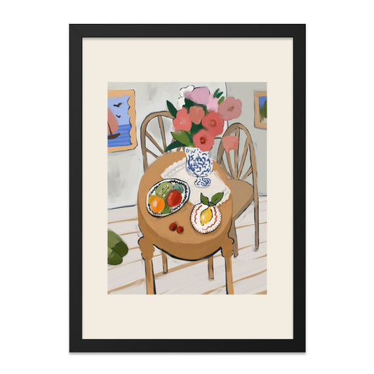 Still Life Wall Art, Flowers and Fruit Art Print, Home Decor, Floral Painting, Modern Art, Kitchen Art, Dining Room Wall Decor - Tawshia