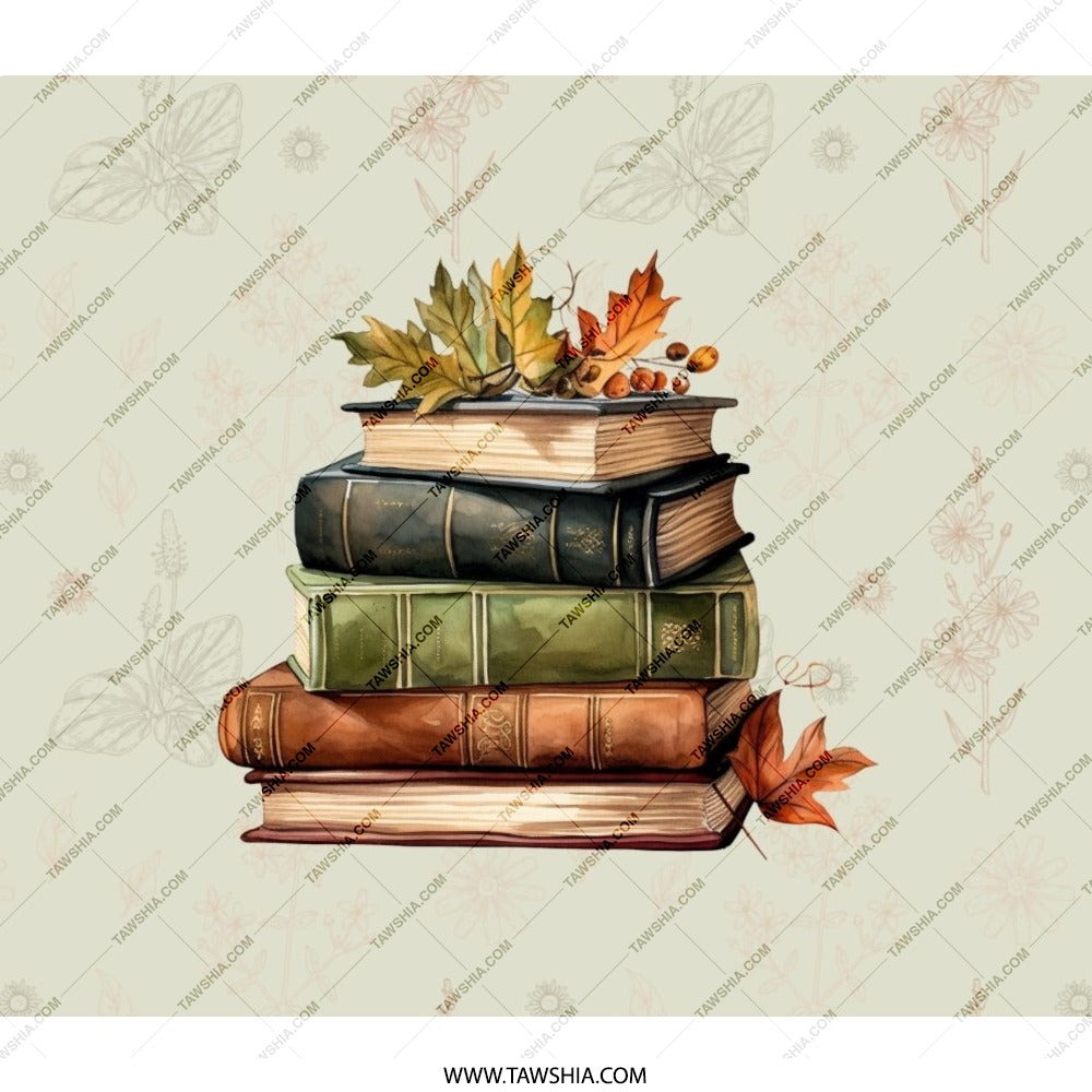 Autumn Books BackPack, Fall Leaves Books Print Bag, Reader BackPack, Book Lover Gift, School BackPack, Literary BackPack, Stylish BackPack - Tawshia