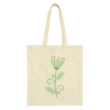 Floral Tote Bag, Green Flower Art, Botanical Bag, Stylish Shopping Bag, Everyday Tote, Spring Gift Idea, Cute Tote Bags, Plant Lover Gift - Tawshia