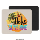 Hello Sunshine Mouse Pad, Tropical Beach Office Decor, Summer Vibes Desk Accessory, Cute Sun with Sunglasses, Gift for Her, Fun Office Gift - Tawshia