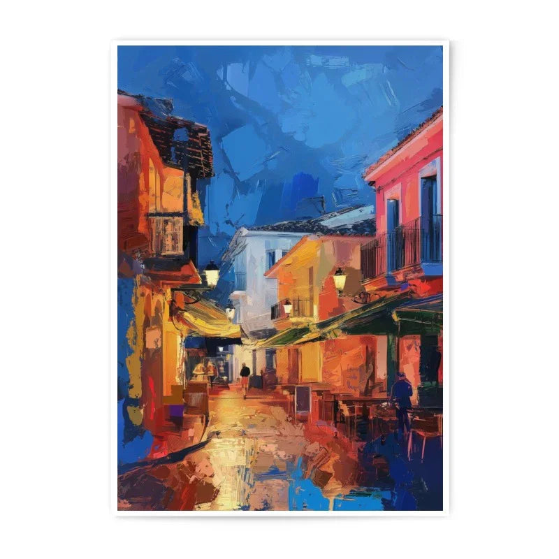 City Street Photographic Print, Urban Art Print, Cityscape Wall Decor, European Town, Evening Scene, Travel Photo, Home Decor Art Print - Tawshia