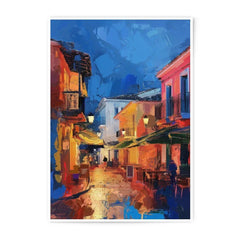 City Street Photographic Print, Urban Art Print, Cityscape Wall Decor, European Town, Evening Scene, Travel Photo, Home Decor Art Print - Tawshia