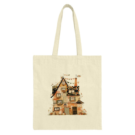 Whimsical Cottagecore Tote Bag, Cute House Illustration, Unique Art Tote, Dreamy Home Design, Cottagecore Decor, Colorful Tote Bag, Gift - Tawshia