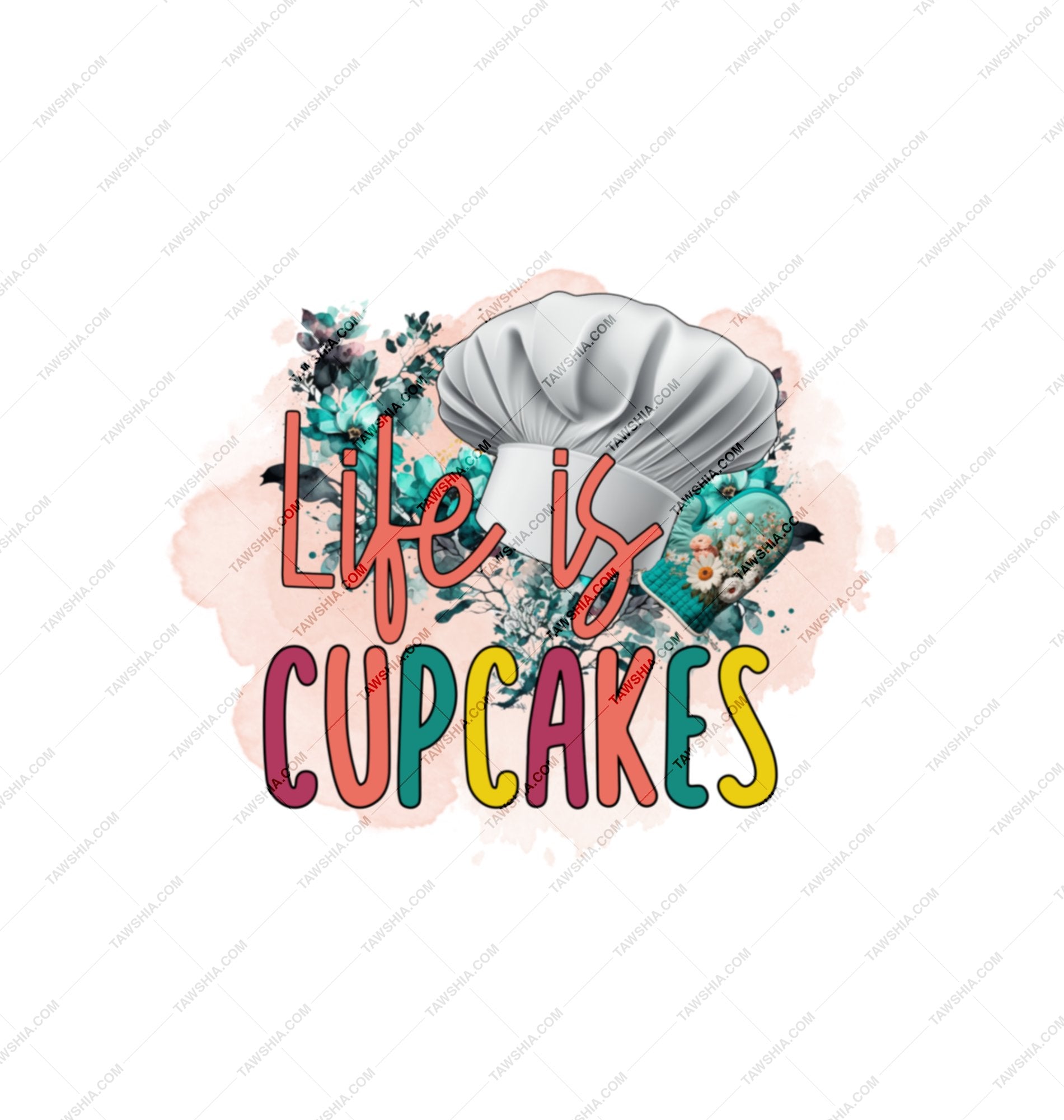 Life is Cupcakes Colorful Graphic Design Product