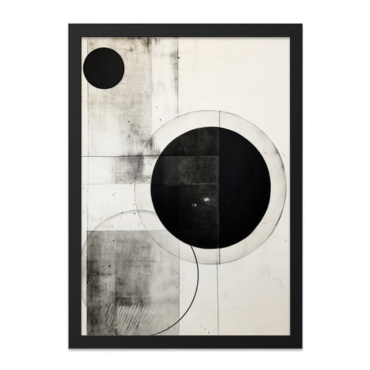 Abstract Circles Wall Art, Geometric Print, Minimalist Art, Modern Home Decor, Black and White Art Print - Tawshia