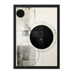 Abstract Circles Wall Art, Geometric Print, Minimalist Art, Modern Home Decor, Black and White Art Print - Tawshia
