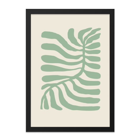 Sage Green Leaves Wall Art, Abstract Botanical Print, Minimalist Home Decor, Modern Plant Art, Nature Inspired Artwork, Trendy Wall Decor - Tawshia