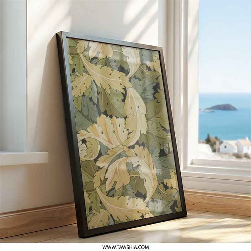 Autumn Leaves Wall Art, Botanical Print, Leaf Pattern Decor, Nature Inspired Art, Framed Wall Art, Foliage Wall Decor, Autumnal Home Decor - Tawshia
