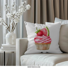 Cupcake Pillow, Strawberry Pillow, Watermelon Pillow, Dessert Pillow, Cute Pillow, Decorative Pillow, Home Decor Pillow - Tawshia