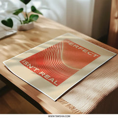Imperfect Photographic Print, Orange Wavy Lines Wall Art, Trendy Positive Quote Decor, Motivational Aesthetic Poster, Modern Home Decor - Tawshia