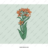 Orange Flower Mouse Pad, Floral Mousepad, Botanical Computer Mat, Office Decor, Cute Desk Accessory, Trendy Mouse Pad - Tawshia