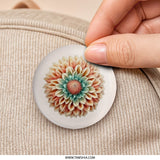 Dahlia Flower Pinback Button, Floral Button, Colorful Button, Unique Pin Badge, Artistic Button, Botanical Design Button, Nature Lover Gift - Tawshia