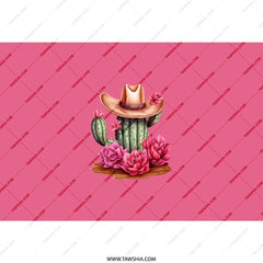 Cactus Cowboy Tumbler, Western Tumbler, Floral Tumbler, Pink Tumbler, Unique Tumbler, Gift For Her, Cowgirl Tumbler, Desert Tumbler - Tawshia