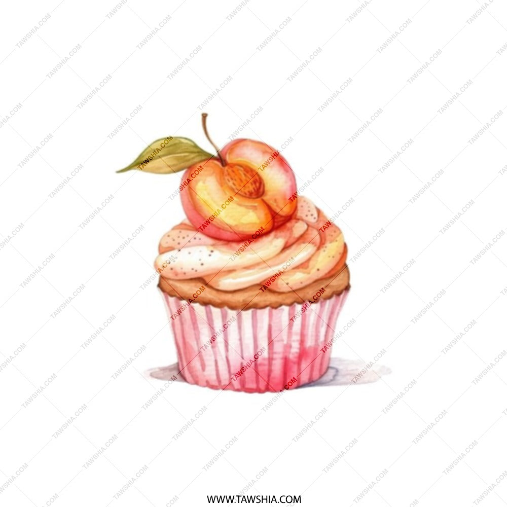 Peach Cupcake Pocket Mirror, Makeup Mirror, Purse Mirror, Compact Mirror, Foodie Gift, Gift For Baker, Sweet Treat, Cute Mirror - Tawshia