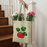 Stylish Tote Bag with Floral Planter Design product type
