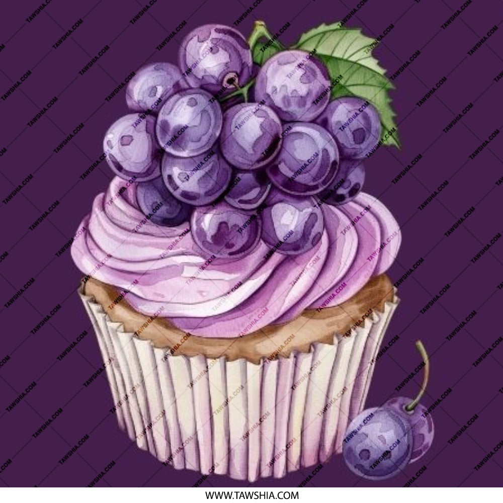 Grape Cupcake Pinback Button, Sweet Treat Badge, Cute Food Button, Purple Aesthetic Pin, Dessert Lover Gift, Unique Cupcake Design - Tawshia