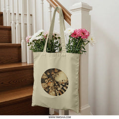 Floral Collage Tote Bag, Elegant Butterfly Design, Unique Art Tote, Fashionable Carryall, Stylish Canvas Bag, Gift Idea - Tawshia