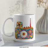 Retro Radio Mug, 70s Flower Power, Hippie Aesthetic Coffee Cup, Groovy Vintage Inspired Design, Unique Gift for Music Lovers - Tawshia