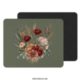 Floral Mouse Pad, Botanical Mousepad, Autumn Flowers, Office Decor, Computer Accessory, Boho Desk Mat, Fall Bloom, Elegant Gift - Tawshia