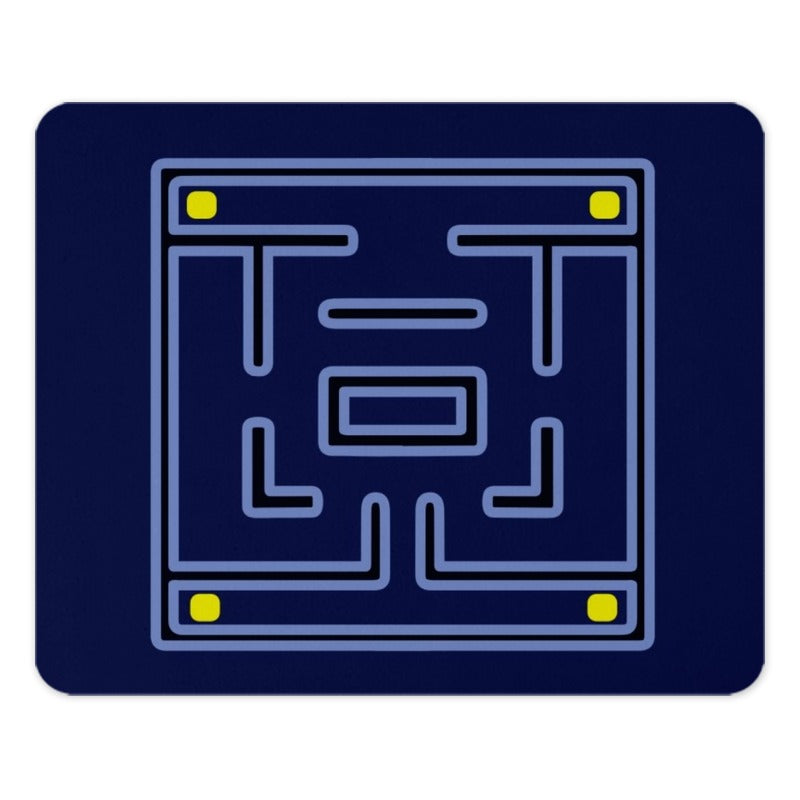 Retro Maze Mouse Pad, 80s Arcade, Game Room Decor, Geek Gift, Cool Desk Accessory, Pacman Inspired, Square Design, Gamer Gift - Tawshia